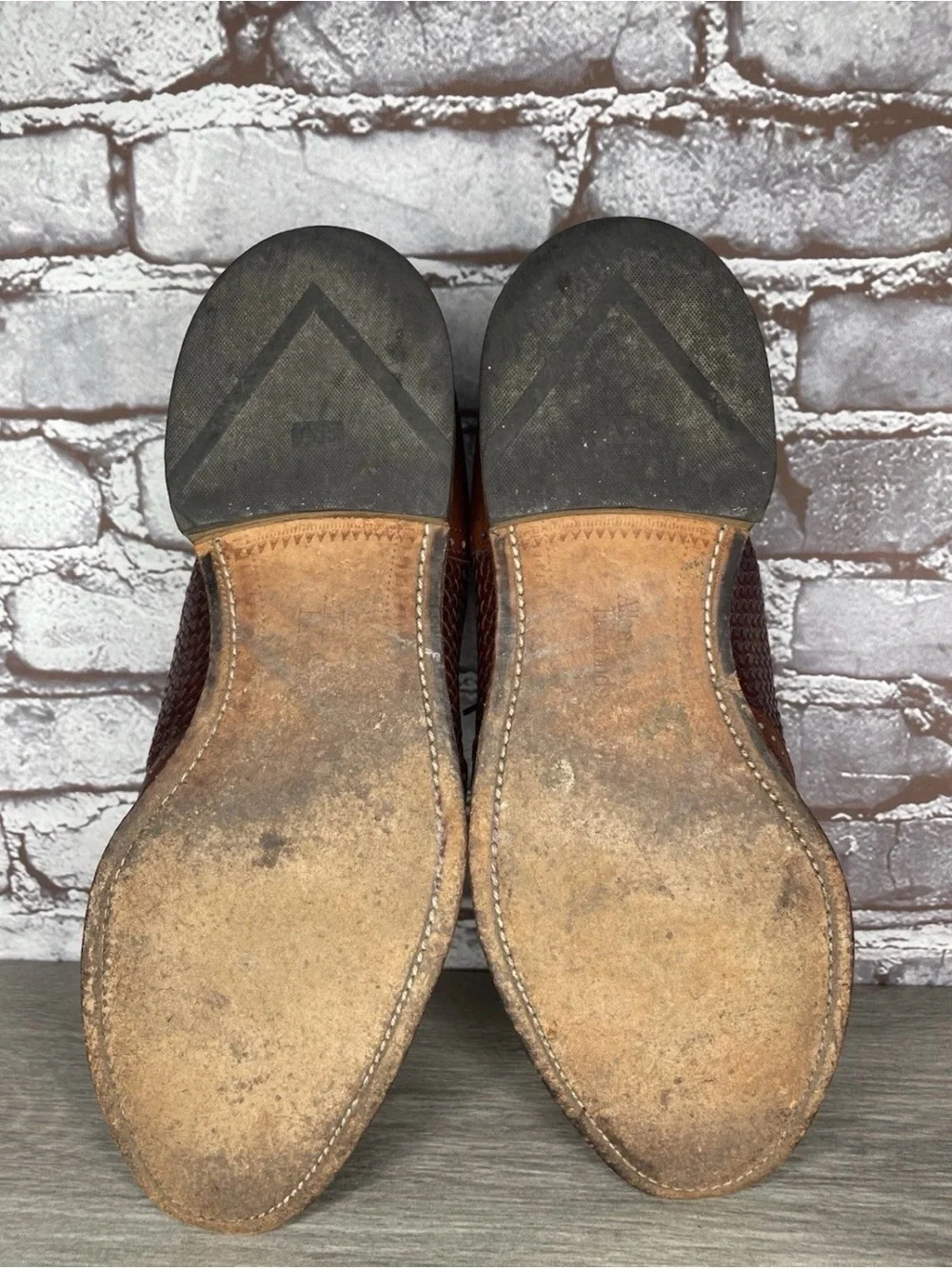Allen Edmonds Hampstead Brown Leather Woven Oxfords Dress Shoes Men Sz 10.5D US